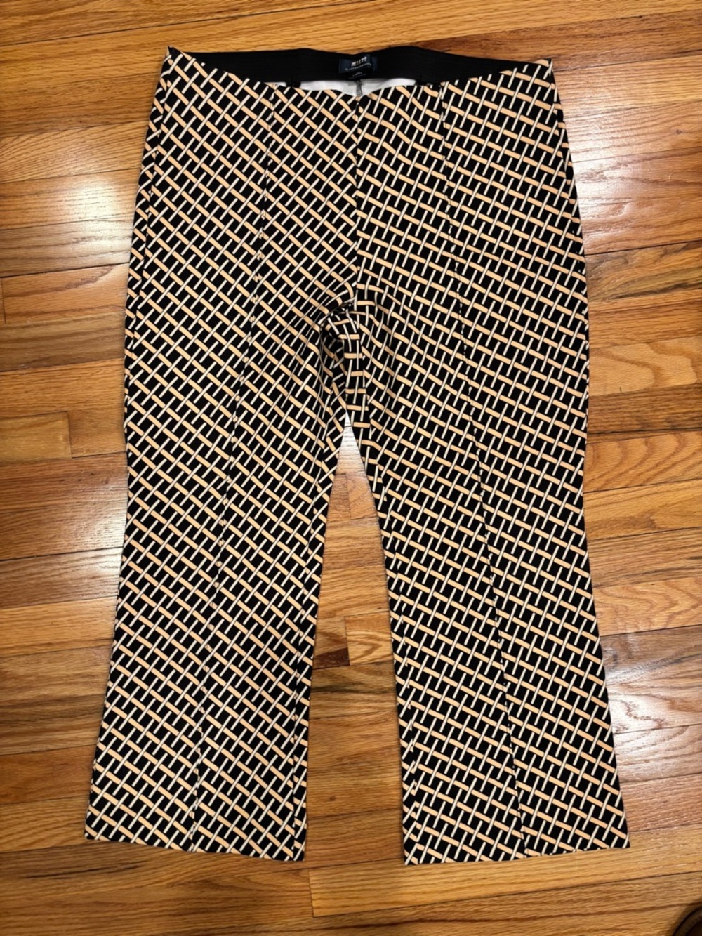 Anthropologie Black and Tan Geometric Pull-On women’s Pants